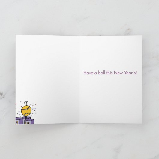 犬の秒読みの新年のユーモアの挨拶状 シーズンカード (内部)