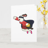 犬の秘書スーパーヒーロー カード (黄色い花)