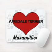 犬の種類の赤いハート（名前） マウスパッド (マウス)