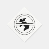 犬の立ち入り禁止 太字 黒と白のシンボル スタンダードカクテルナプキン (角)
