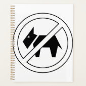 犬の立ち入り禁止 太字 黒と白のシンボル プランナー手帳 (正面)