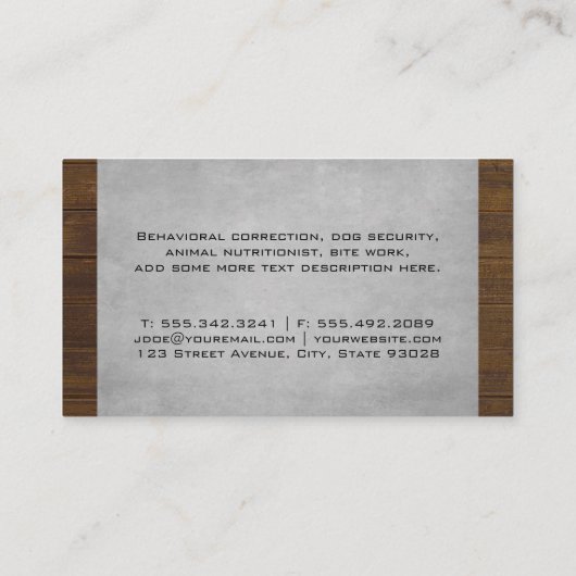 犬の立ち止まり 名刺 (裏面)