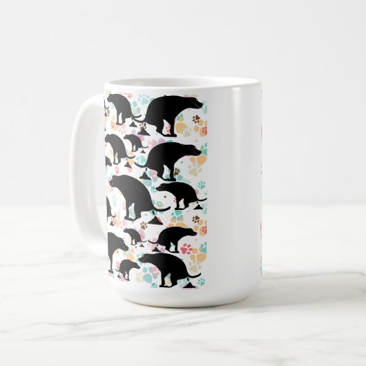 犬の笑わされるコーヒーマグ コーヒーマグカップ (正面左)