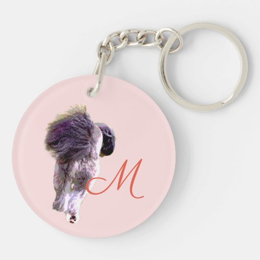 犬の笑顔と後ろ姿の両面アクリルキーホルダー キーホルダー (裏面)