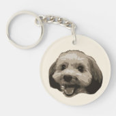 犬の笑顔と後ろ姿の両面アクリルキーホルダー キーホルダー (正面)