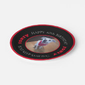 犬の笑顔の写真40黒と赤 ペーパープレート (アングル)