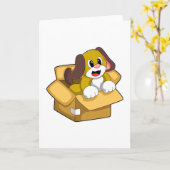 犬の箱 カード (黄色い花)