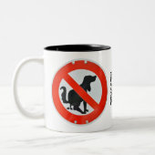 犬の糞のウンチパーソナライズされた標識 ツートーンマグカップ (左)