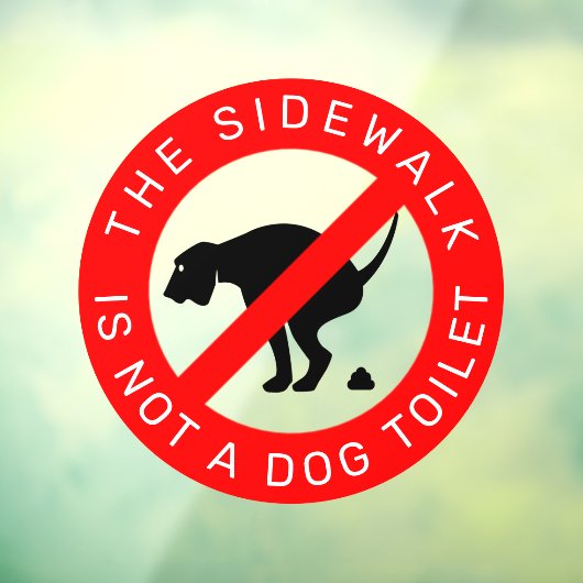 犬の糞の標識なし ウィンドウサイン (シート3)