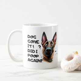 犬の糞! またうんちした?面白いシェパード犬 コーヒーマグカップ