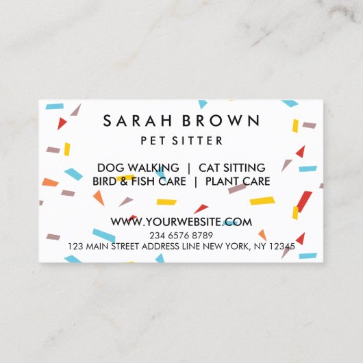 犬の紙吹雪アポイントメント 名刺 (裏面)