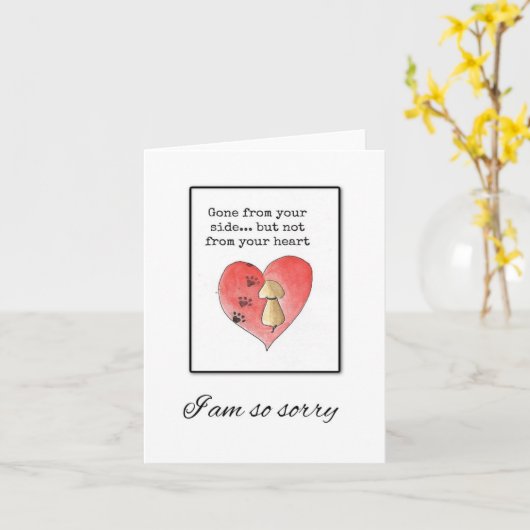 犬の紛失カードユニーク、犬の親用ペット悔やみや弔慰 カード (黄色い花)