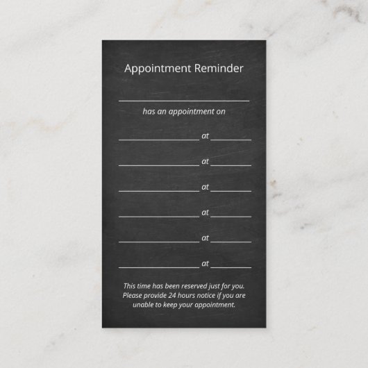 犬の素朴肉印刷シャルボードロゴアポイントメント 名刺 (裏面)