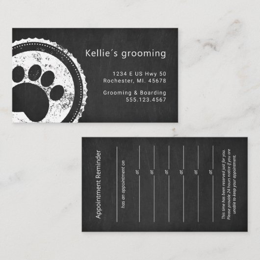 犬の素朴肉印刷シャルボードロゴアポイントメント 名刺 (正面/裏面)