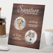 犬の結婚バーシグネチャーカクテルペット写真 台座サイン (インサイチュ)