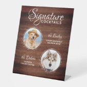 犬の結婚バーシグネチャーカクテルペット写真 台座サイン (正面)