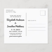 犬の結婚ペットの写真日付カードの予算を保存 (裏面)