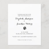 犬の結婚写真コラージュ日付招待状 (裏面)