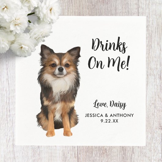 犬の結婚式のカクテル用ナプキン スタンダードカクテルナプキン