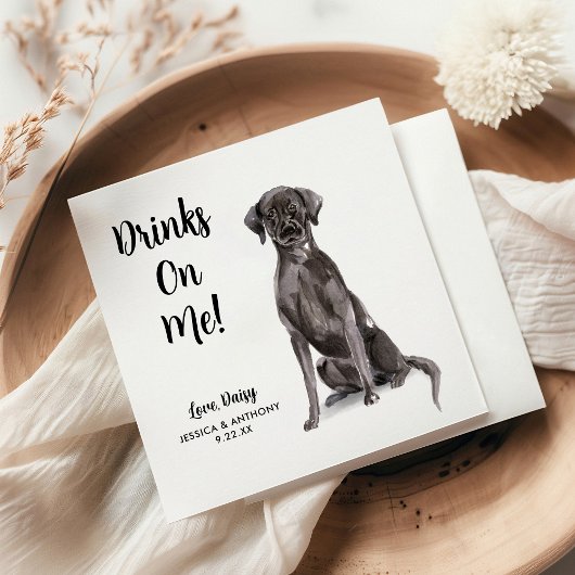 犬の結婚式のコックテイル用ナプキン スタンダードカクテルナプキン