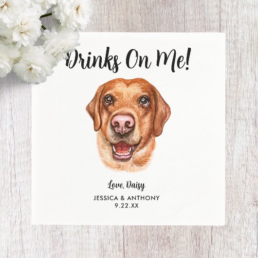 犬の結婚式のコックテイル用ナプキン スタンダードカクテルナプキン