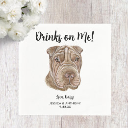 犬の結婚式のコックテイル用ナプキン スタンダードカクテルナプキン