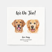 犬の結婚式のコックテール用ナプキン スタンダードカクテルナプキン (正面)