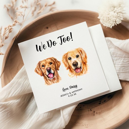 犬の結婚式のコックテール用ナプキン スタンダードカクテルナプキン
