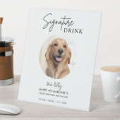 犬の結婚式のシグネチャードリンク 台座サイン (インサイチュ)