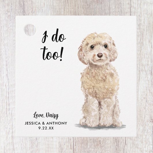 犬の結婚式の引き出物ラベル フェイバータグ