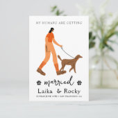犬の結婚式の招待状 セーブザデート (スタンド正面)