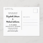 犬の結婚式の日付の予算はがきを保存 (裏面)