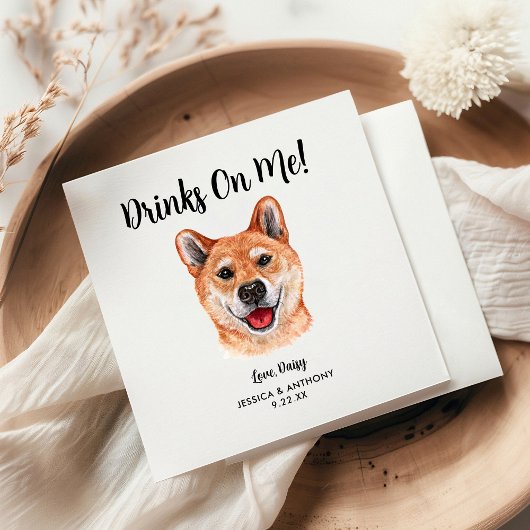 犬の結婚式 コクテル用ナプキン スタンダードカクテルナプキン