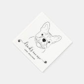 犬の結婚式 ドリンクは私に カスタム フレンチブルドッグ スタンダードカクテルナプキン (角)