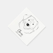 犬の結婚応援パーソナライズされたゴールデンレトリバー スタンダードカクテルナプキン (角)