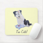 犬の絵画ポートレートの可愛いコリー縁どの子犬 マウスパッド (マウス)