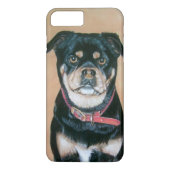 犬の絵画ポートレートの黒とタンパグ Case-Mate iPhoneケース (裏面)