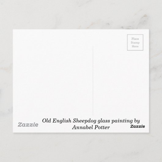 犬の絵画古いイギリスの牧羊犬 ポストカード (裏面)