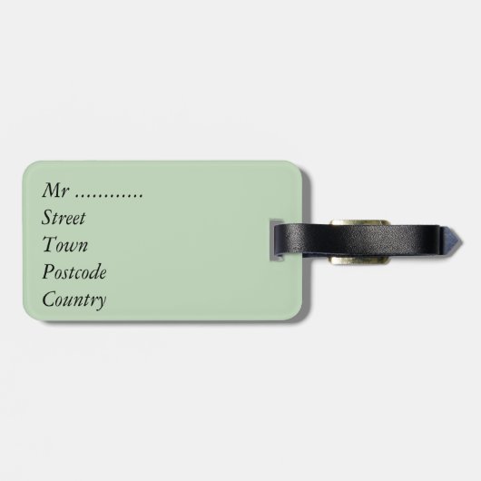 犬の絵画古いイギリスの牧羊犬 ラゲッジタグ (裏面横)