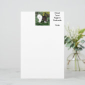 犬の絵画古い英語の牧羊犬パーソナライズされた 便箋 (スタンド正面)