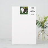 犬の絵画古い英語の牧羊犬パーソナライズされた 便箋 (スタンド正面)