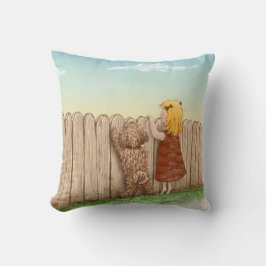 犬の絵画/Labradoodle愛の女の子 クッション