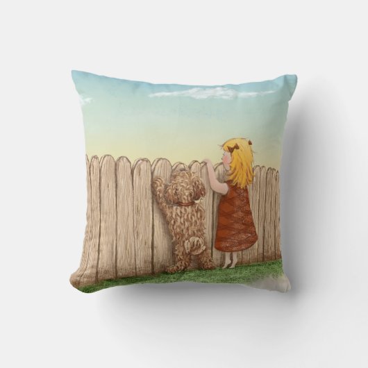 犬の絵画/Labradoodle愛の女の子 クッション (正面)