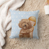 犬の絵画/Labradoodle愛の女の子 クッション (ブランケット)