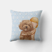 犬の絵画/Labradoodle愛の女の子 クッション (裏面)