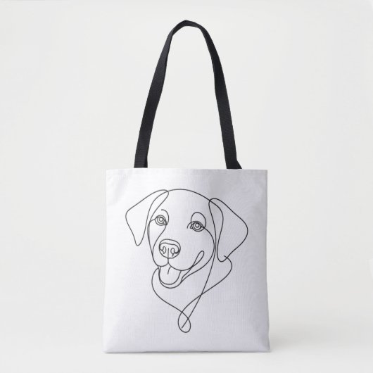 犬の線画 トートバッグ (正面)