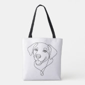 犬の線画 トートバッグ (裏面)