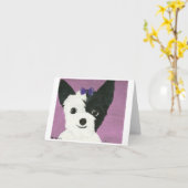 犬の美しい車はGypsyを名前を挙げました カード (黄色い花)