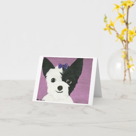 犬の美しい車はGypsyを名前を挙げました カード (黄色い花)