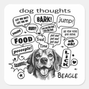 犬の考え – Beagle スクエアシール